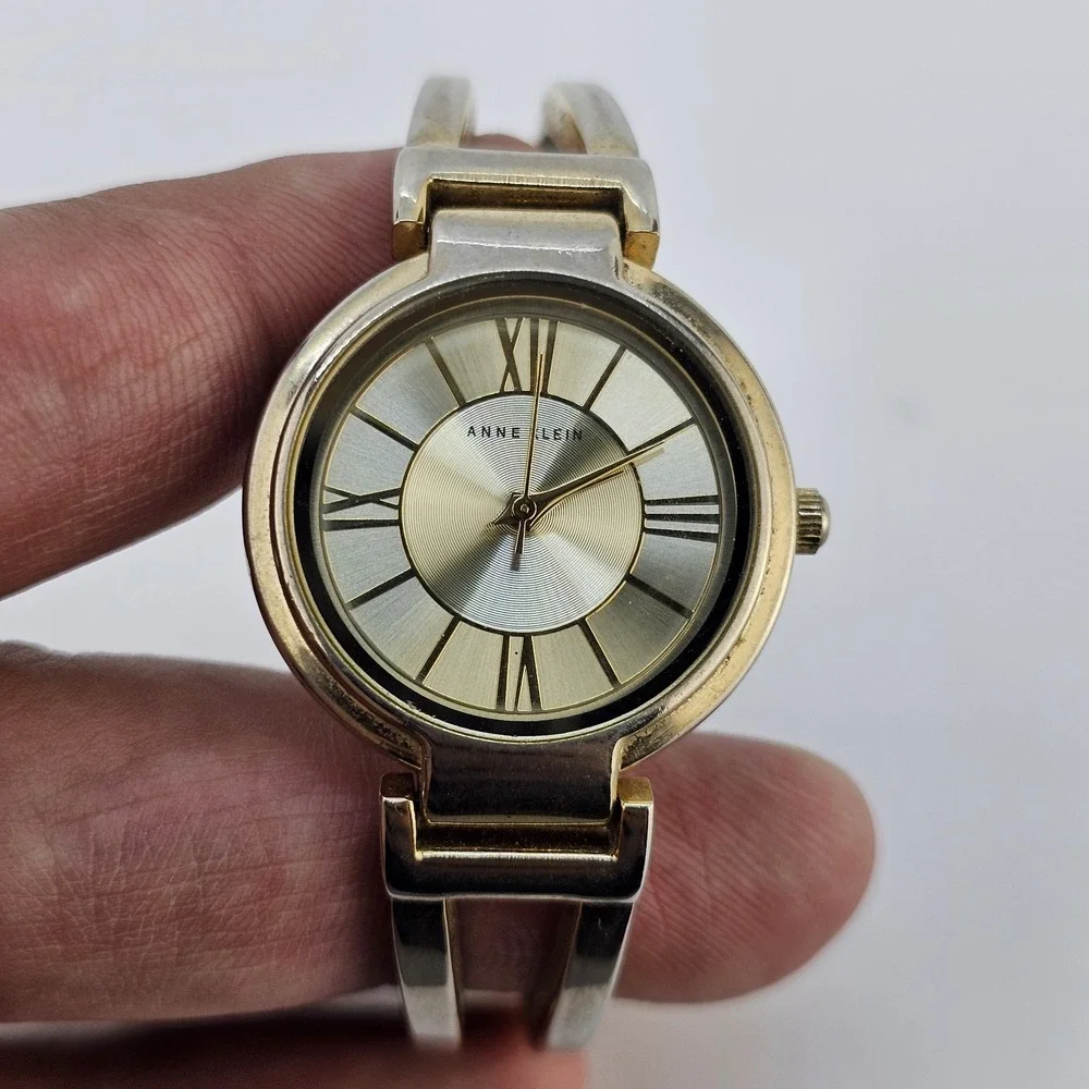 Anne Klein Women's Watch 28MM Gold Dial Gold Bracelet Bands 5.75